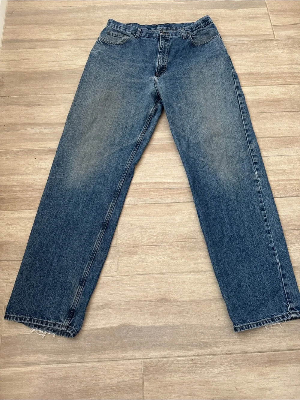 Arizona Jean Company Brown Tag Men's Tall Loose Fit Mid Wash Denim Jeans